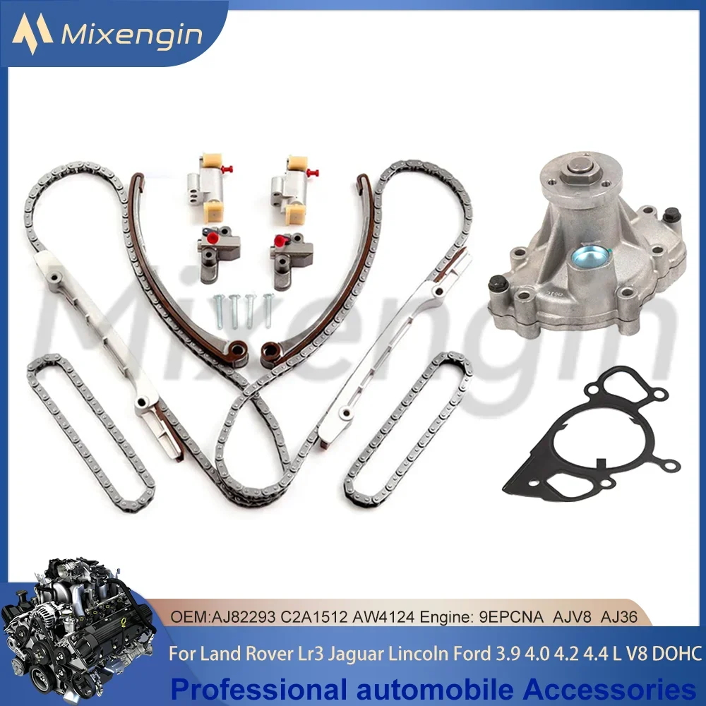 Timing Chain Kit With Water Pump For 3.9 4.0 4.2 4.4 L T V8 DOHC For 2001-2009 Land Rover Lr3 Jaguar Lincoln Ford C2A1512 AW4124