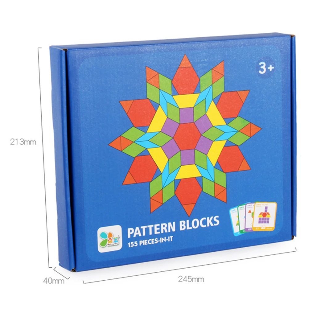 155 stks Houten Puzzel Creatieve Geometrische Tangram Kinderen Leren Vormen Kleuren Nummers Educatief Spel Veilig Voor Kinderen