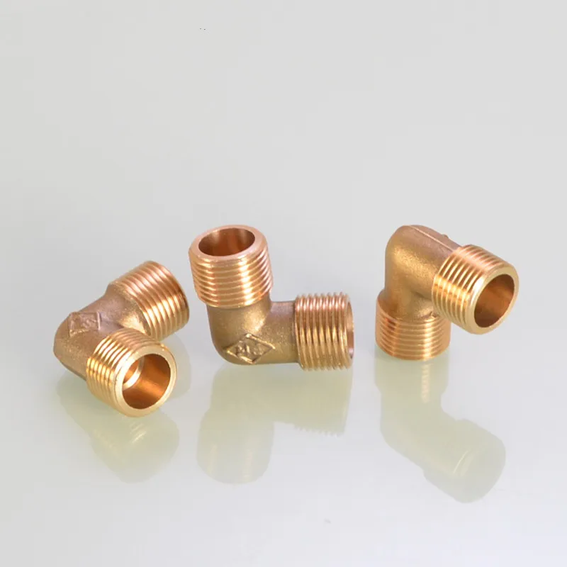 Raccord de Tuyau Coudé en Laiton à 90 Deg, Connecteur Couremplaçant pour Eau, Carburant, Adaptateur en Cuivre, 1/8, 1/4, 3/8, 1/2, 3/4, 1 Pouce,