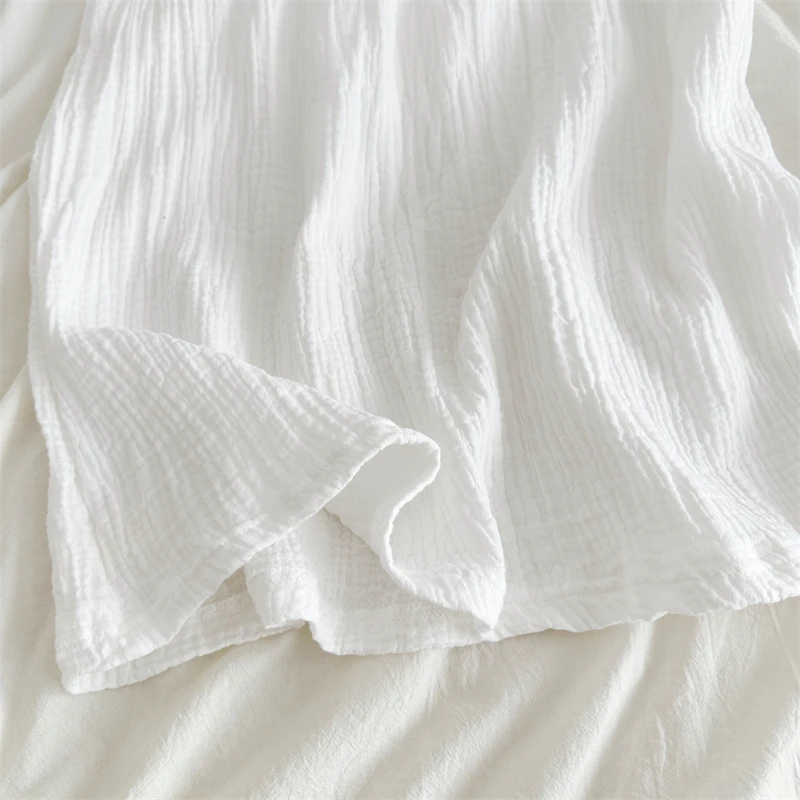 

Ele White Cotton Nightgown Women's Summer Double Layer ort Sve Dr Spwear Full Cotton Home Clothes
