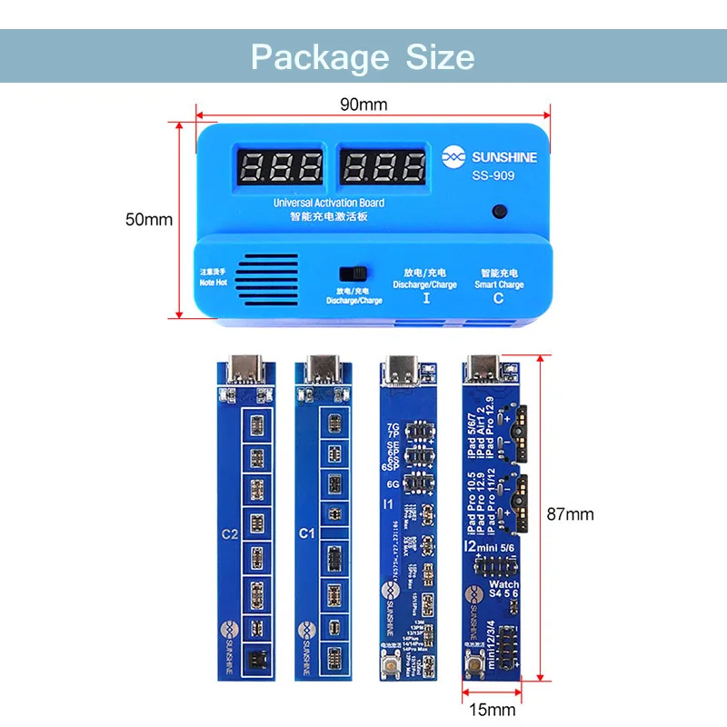 Imagem -04 - Placa de Ativação de Carregamento Inteligente 6g15pro Max Pad Bateria Universal Android Módulo de Teste de Carregamento Rápido Sunshine-ss-909 V9.0