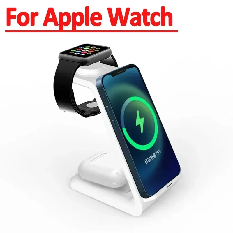 VIKEFON 3-in-1 kabelloser Ladeständer für iPhone 16 15 14 13 12 Samsung Galaxy Apple Watch Airpods Pro Schnellladestation 5