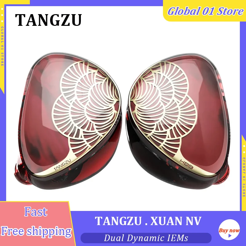 TANGZU x HBB XUAN NV Dual Dynamic Earphone Earbuds Audiophile HIFI Music IEM Headphone Sports Gaming 2pin Detachable Monitors