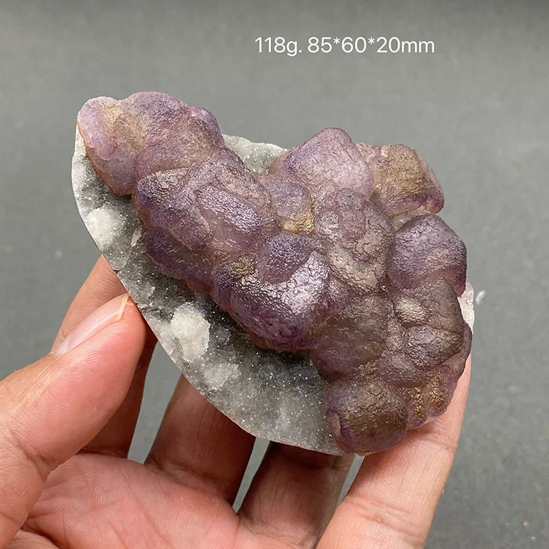 

100% натуральный Цзянси фиолетовый QR-код флюорит необработанный камень минеральный образец целебный кристалл коллекция драгоценных камней