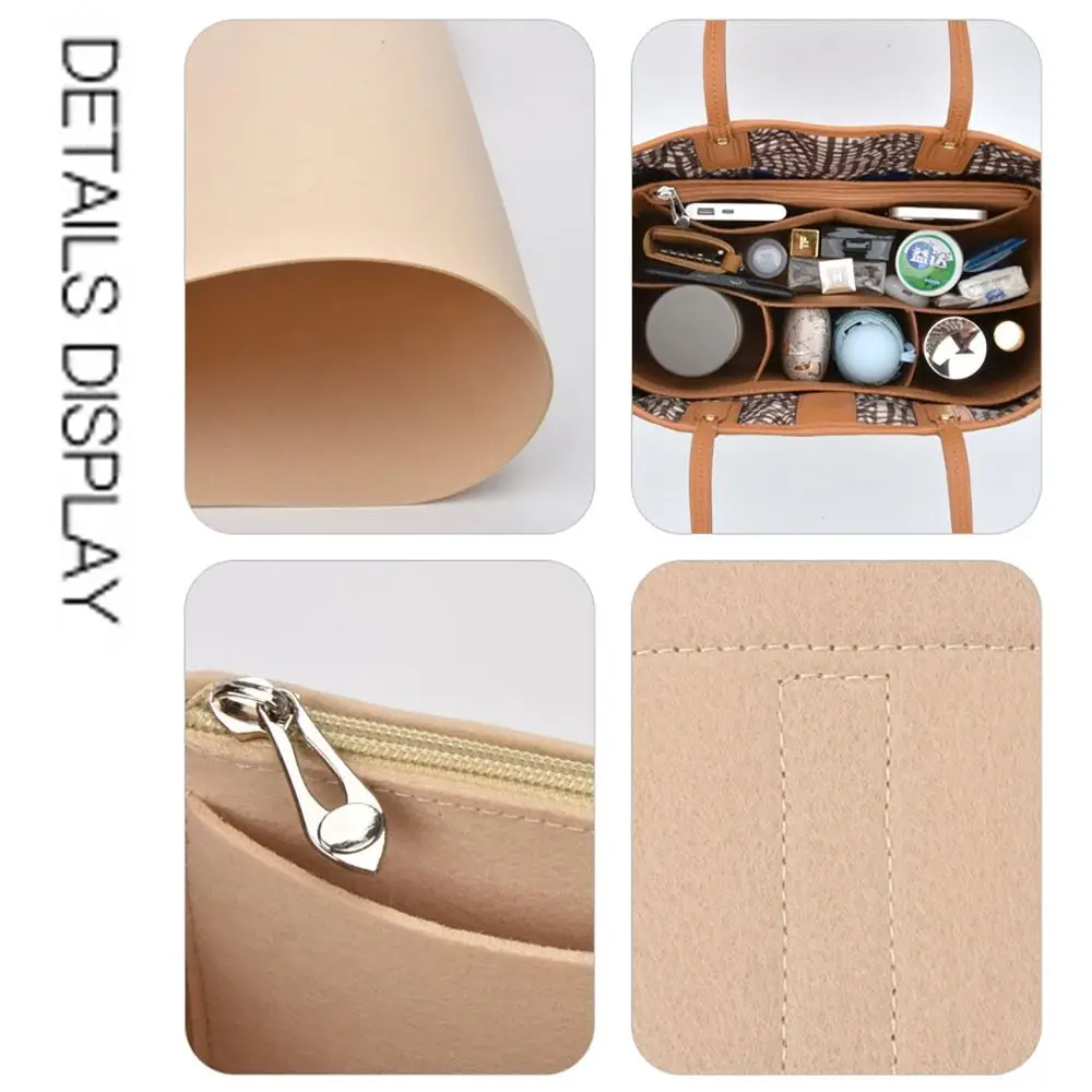 Durable Felt Handbag Insert Bag Storage Organization Purse Liner Portable Bag Support Internal Bag for For Liz Visetos