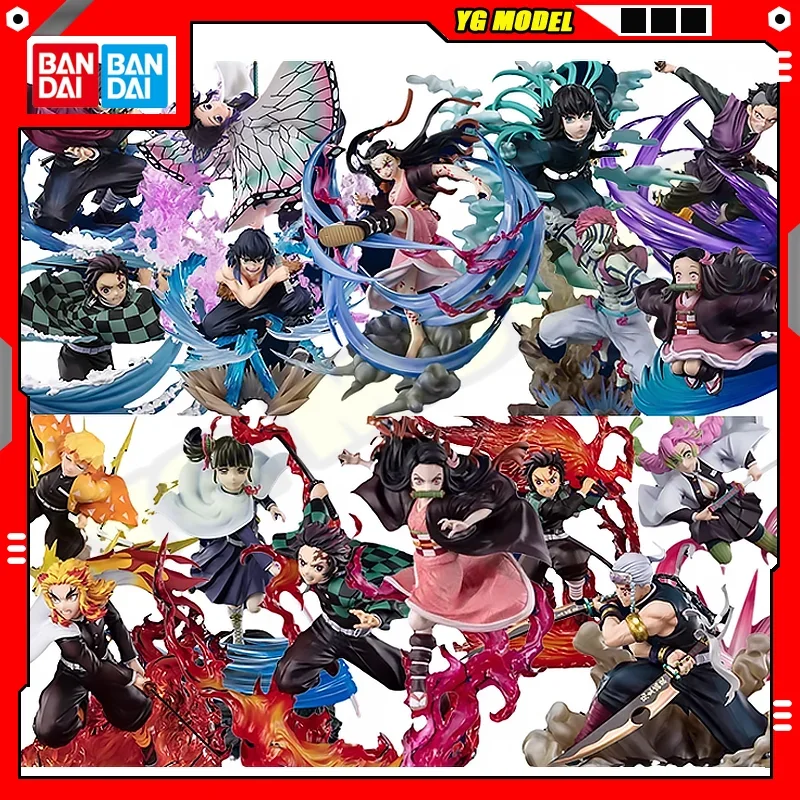 

BANDAI Demon Slayer Tanjirou Nezuko Zenitsu Kyoujurou Muichirou Mitsuri Action Figures Model Figuarts Zero Amusement Original