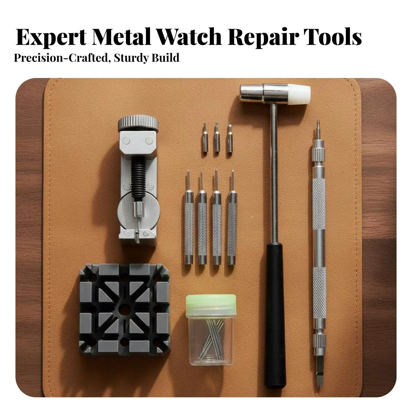 Watch Repair Tools Professional Kit Carbon Steel 296 Piece Timepiece Repair Device with Spring Bar Tool for Watchmaker