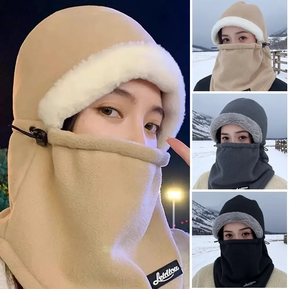 

Утолщенная зимняя лыжная гарнитура унисекс, шарф, интегрированная шапка, мужская шапка для езды на электромобиле, женская маска для лица, ветрозащитная