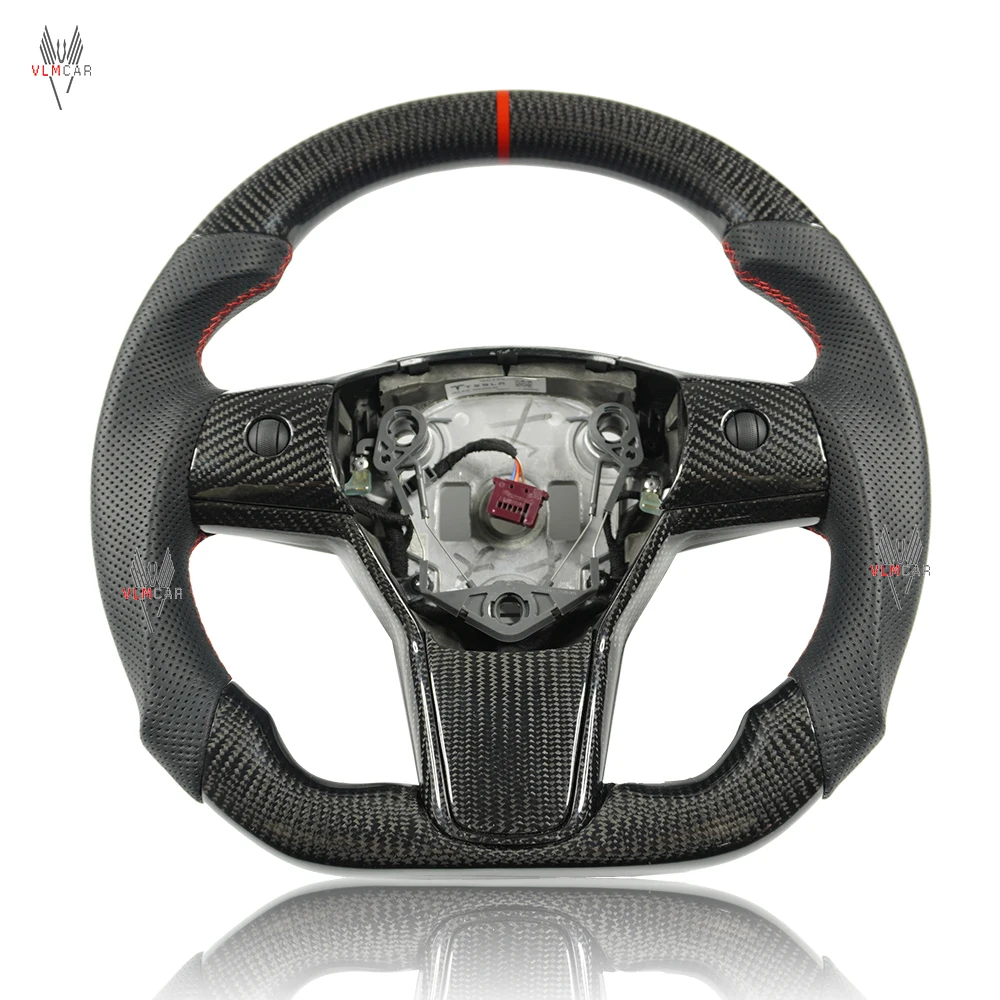 

VLMCAR Carbon Fiber Steering Wheels For Tesla Model 3 ModelY Accessories Support Private Customization Any Styles Auto Parts