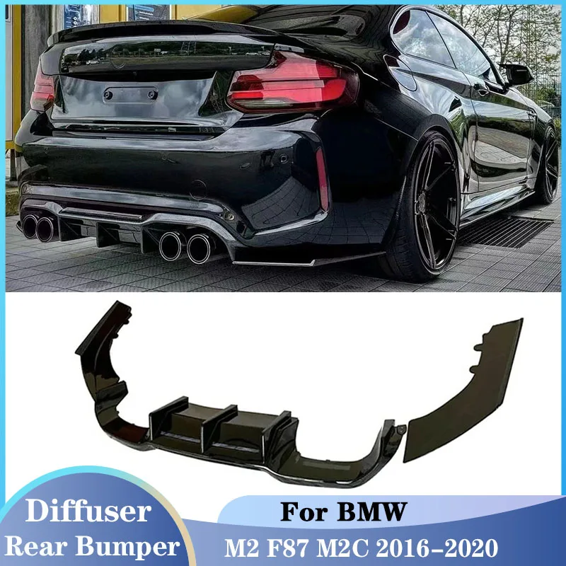 Rear Bumper Lip Diffuser Spoiler Guard Body Kit or BMW M2 F87 M2C 2016-2020 Rear Protector Guard Aprons Cars Accessories