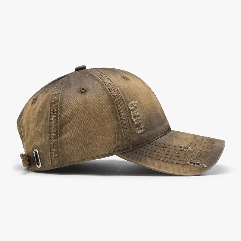 New Style Plain Washed Soft-Top Men's Large Head Circumference Baseball Cap with Curved brim and Holes for Outdoor Use