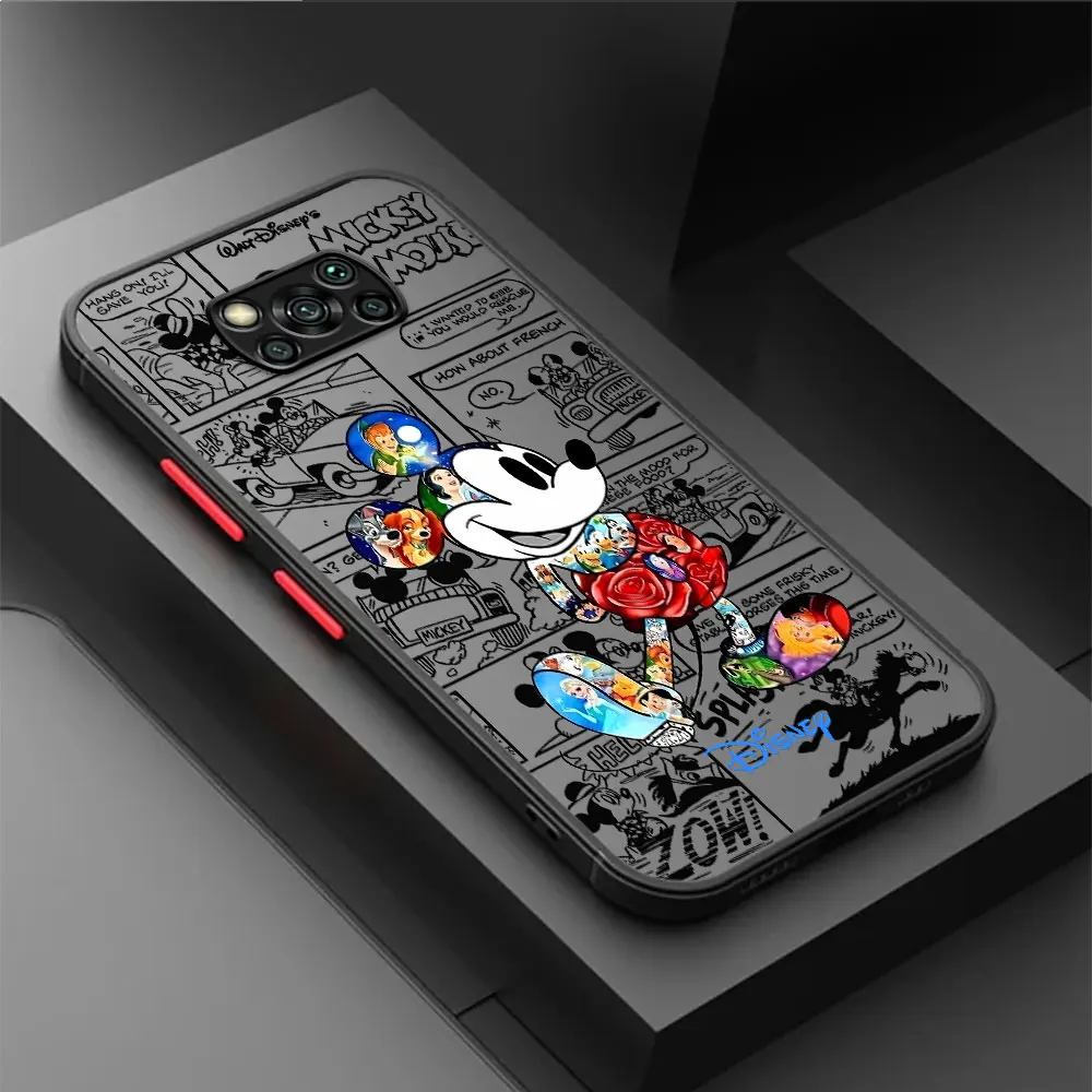 Disney Mickey Minnie mouse Stitch Case for Xiaomi Poco X4 Pro X3 NFC C40 X4 GT C50 M5 F3 C51 M5s X5 Pro X3 Luxury Funda Cover