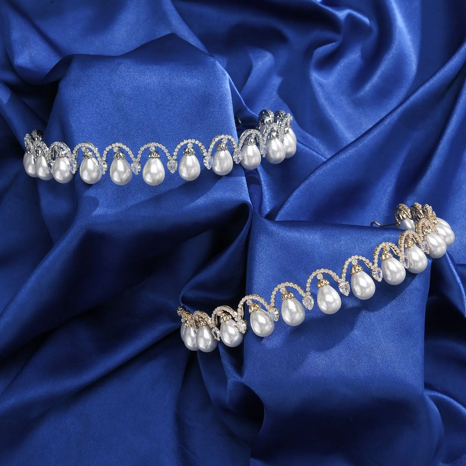 

Роскошная жемчужная свадебная повязка на голову, тиара для свадебного головного убора, циркониевые королевские короны, диадемы для женщин, выпускного вечера, свадьбы, невесты, украшения для волос