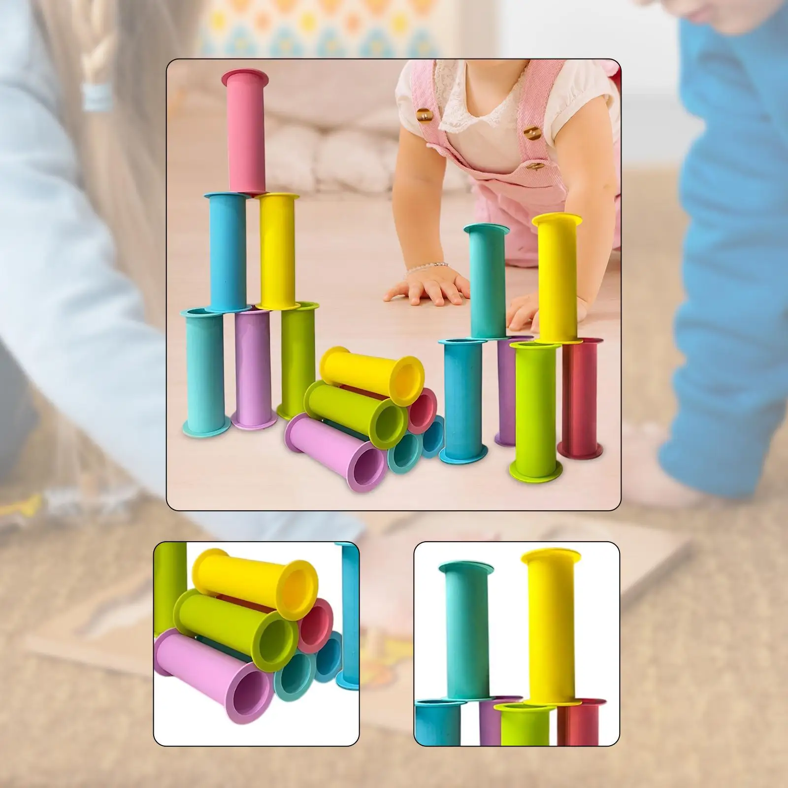 

18x Kids Stacking Cup Toys Developmental Toys,Travel Party Gift,Color Sorter Toy Early Development Activity for Boy Girl Baby