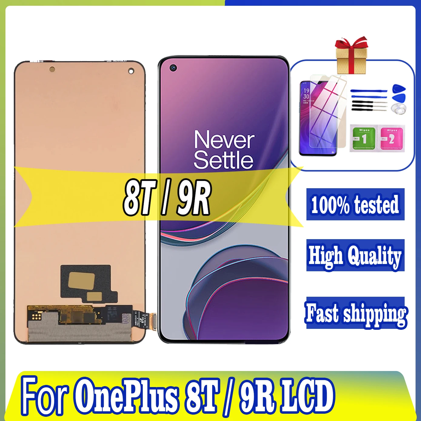 

Assembly 6.55" Super Amoled Display For Oneplus 9R LE2101 LE2100 Display Touch For Oneplus 8T KB2001 KB2000 LCD Screen Digitizer