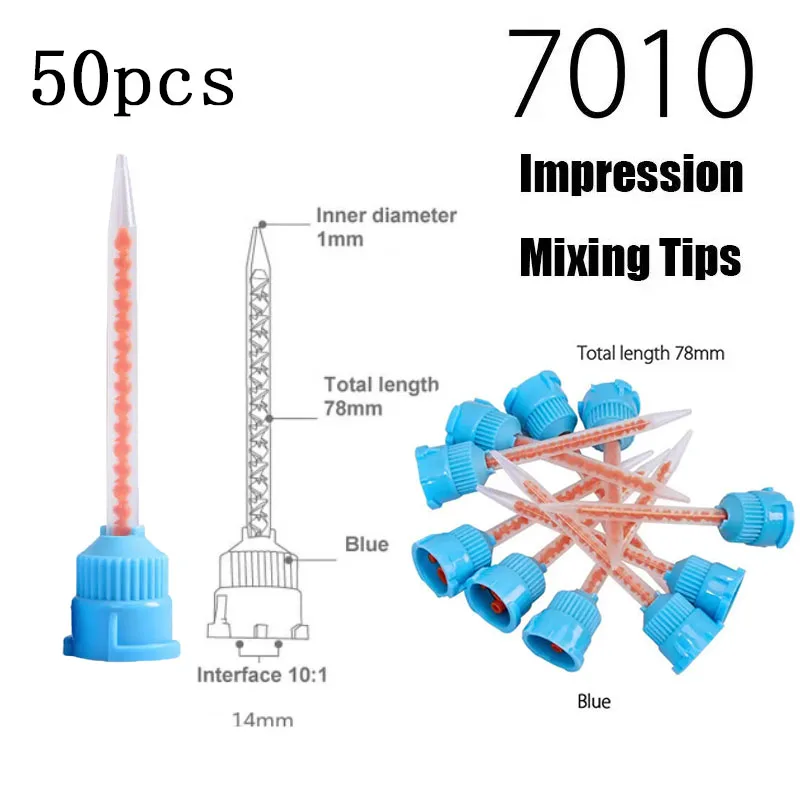 

7010 стоматологические наконечники для смешивания оттиска 10:1 силиконовая резина конвейерная смесительная головка трубка сопло стоматологические материалы