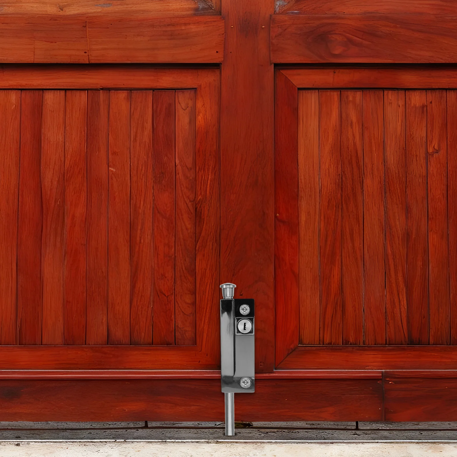 

1Set Spring Loaded Latch Metal Revolving Door Lock Black 7.4x1.6x1.6in Surface Mounted Security Bolt for Patio Barn