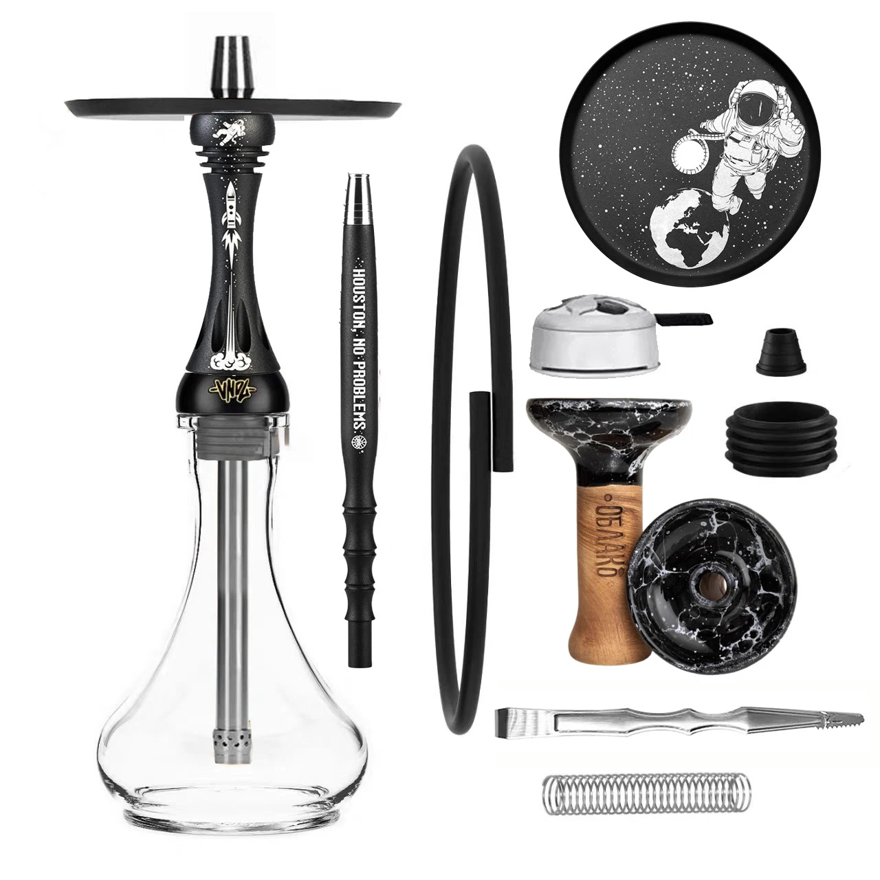Alpha X Hookah Houston Shisha with Glass Base Single Pipe