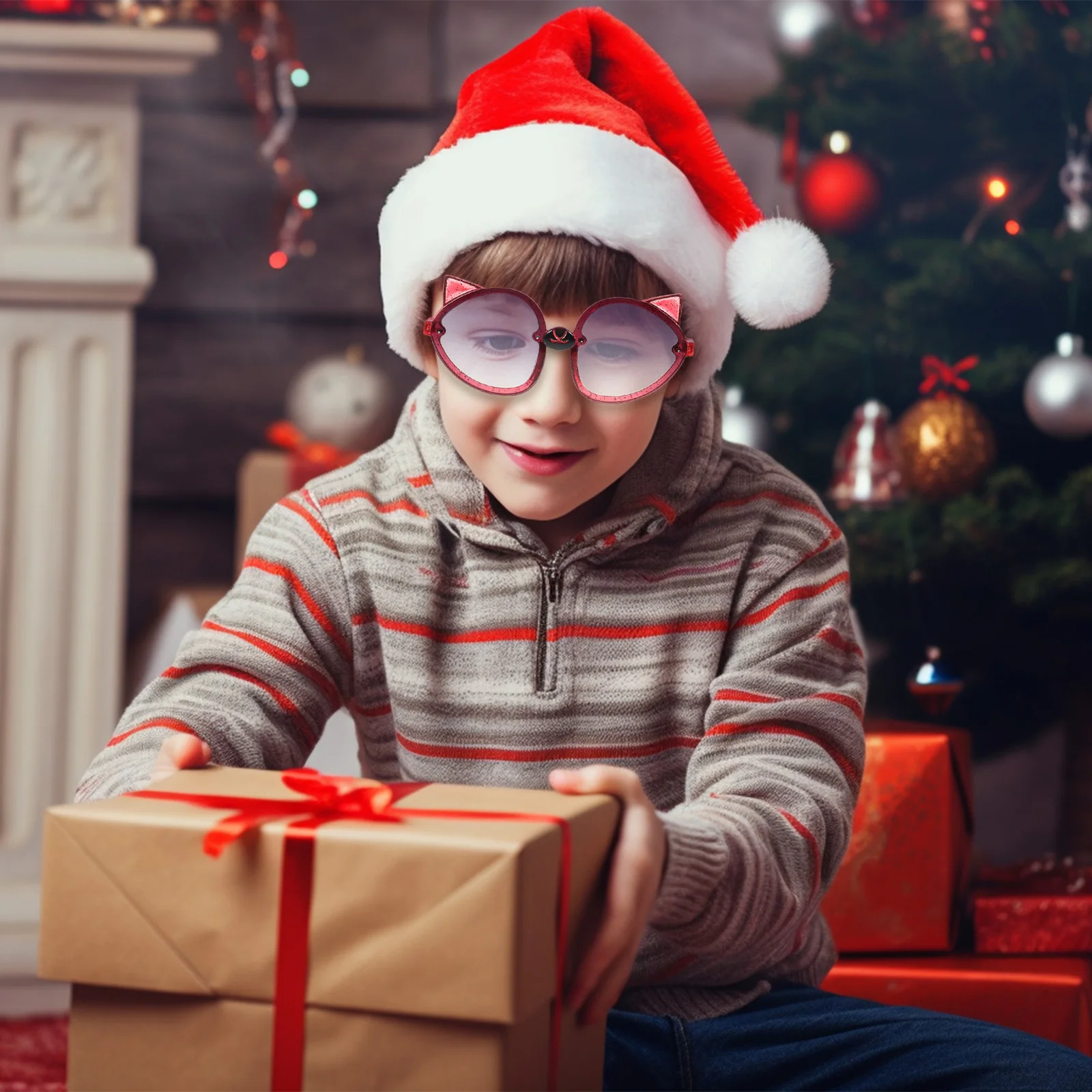 

1Pair Kids Fox Eye Sunglasses Trendy Animal Design for Children Strong Build Candy Color Shades for Parties Outdoor Play