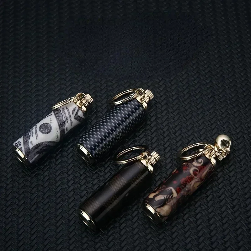 

HONEST Outdoor Portable Match Kerosene Lighter Metal Texture Belt Keychain Sealed Waterproof Beast Head Shaped Men's Gift