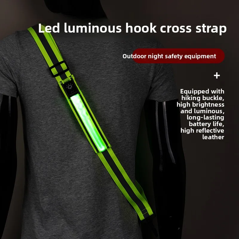 

Перезаряжаемое USB светоотражающее прогулочное снаряжение Светодиодный светоотражающий ремень высокой видимости Светодиодный ремень Регулируемая светоотражающая лента