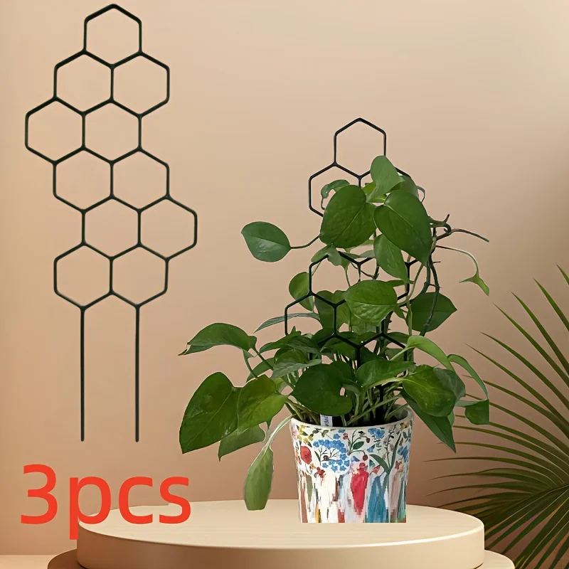 

3PCS Creative Leaf Vine Climbing Support Frame Potted Plant Support Flower Stand Gardening Fixed Pole Climbing Plant Support
