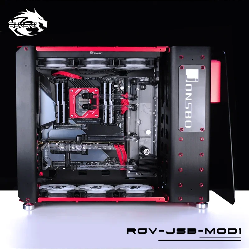 BYKSKI Acrylic Board Water Channel Solution use for JONSBO MOD1 Computer Case for CPU and GPU Block / 3PIN RGB / Combo DDC Pump