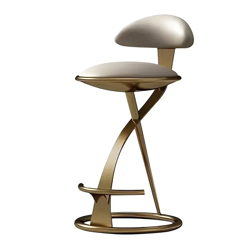 

Italian minimalist bar chair creative Internet celebrity metal front desk bar stool light luxury modern home island leather