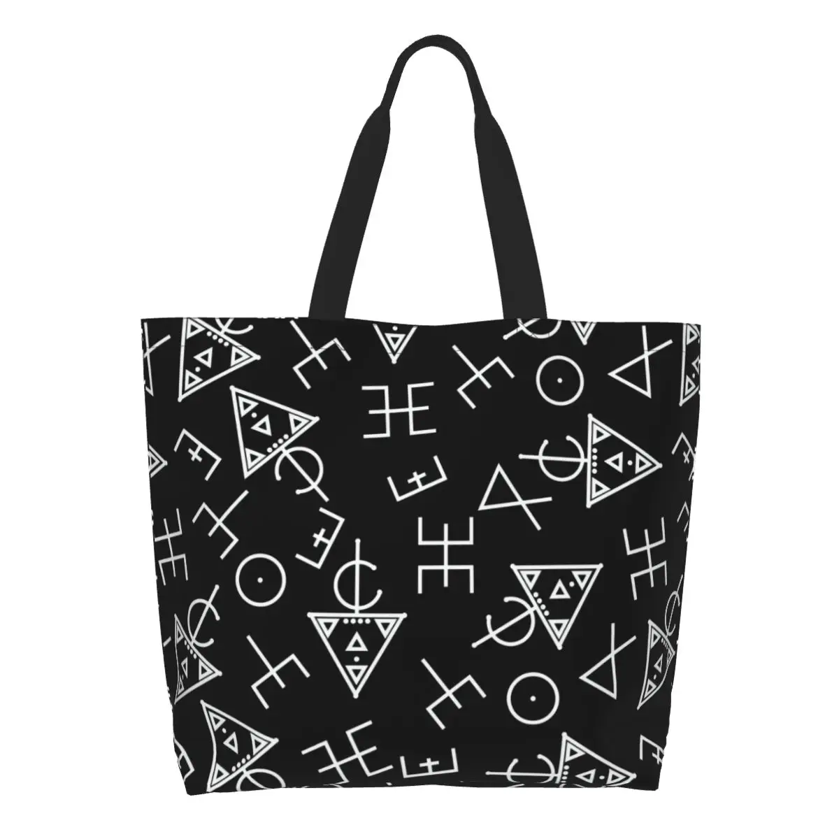 Custom Kabyle Jewelry Tifinagh Amazigh Shopping Canvas Bag Women Portable Big Capacity Groceries Berber Proud Shopper Tote Bags