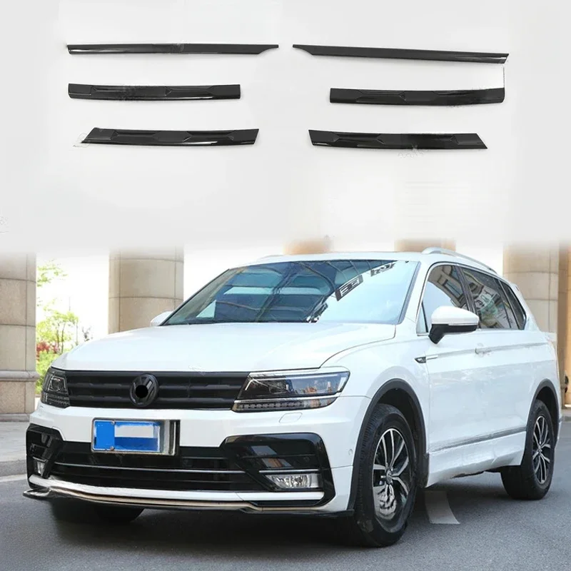 

6PCS For Volkswagen Tiguan MK2 front bumper central grille glitter body decoration accessories 2017 2018 2019 2020 2021