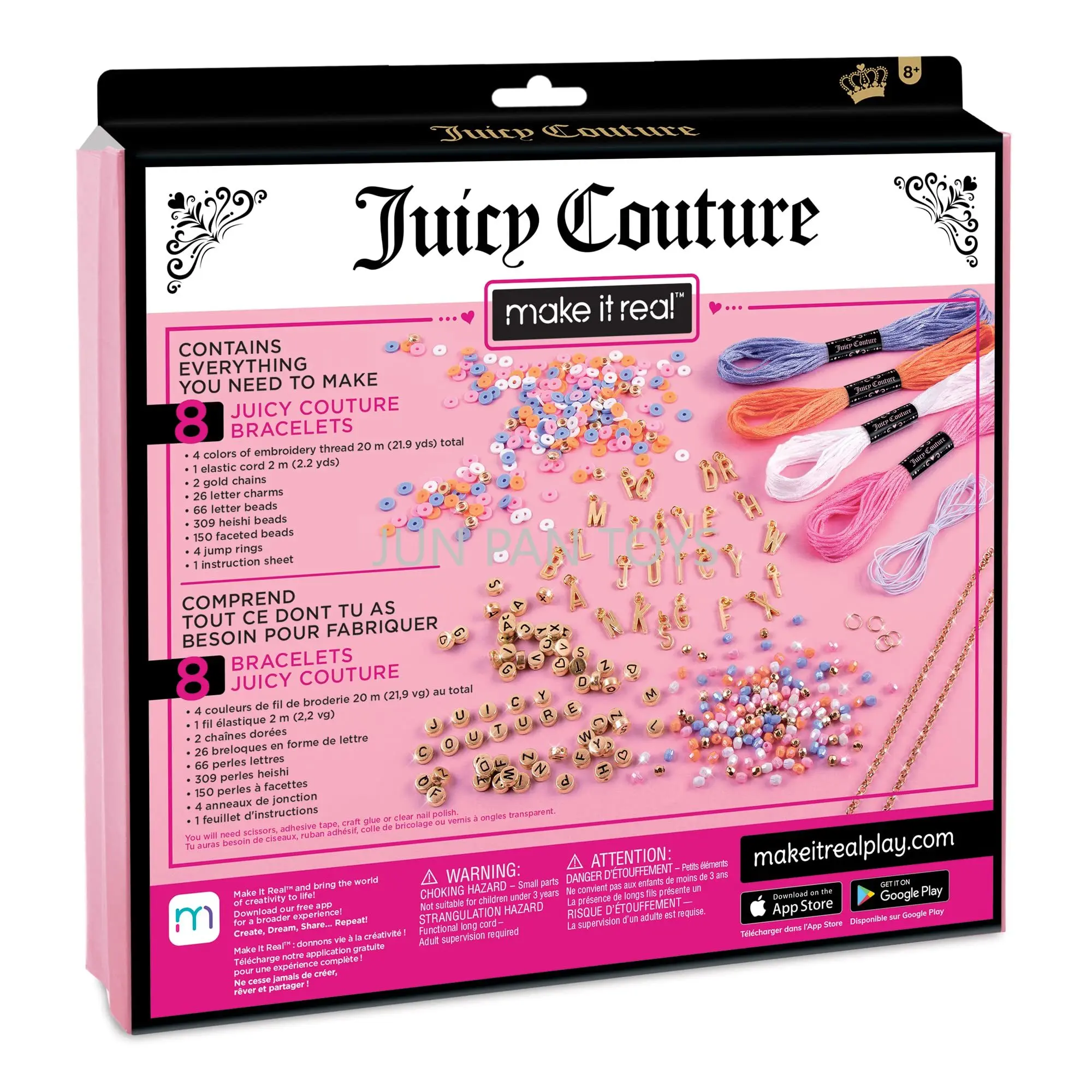 Juicy Couture 러브 레터 팔찌 공예 세트, DIY 참 팔찌 공예 세트, 여아용 소장품, 어린이 장난감 선물