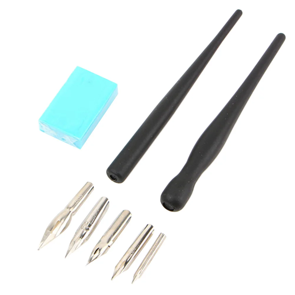 1Set Cartoon Dip Pen Set Includes Pen Handle Tip Rubber for Artists Lettering Cartooning Calligraphy Sketching