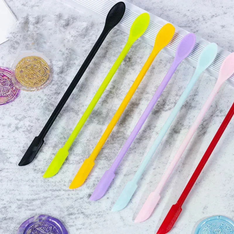 Espátula de Silicone com Ponta Dupla para Cosméticos, Ferramenta de Maquiagem Mini para Base e Creme