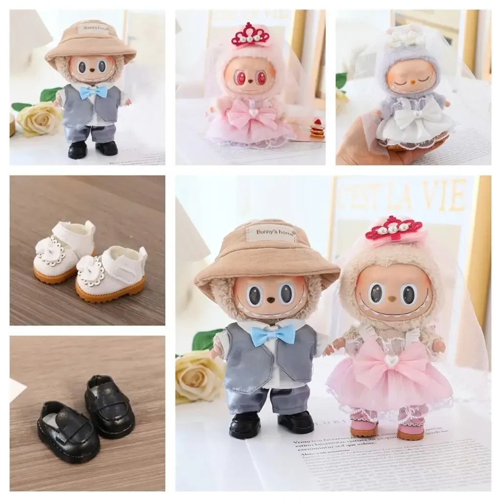 For 17 cm Labubu clothes outfit Labubu cloth for wedding dress suit Doll Accessories Mini Little DIY Dress Up Toy Dollhouse