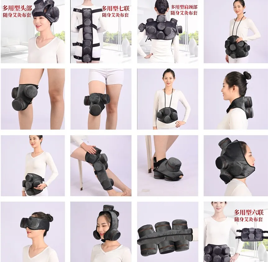 Portable Smokeless Moxibustion Box Set Copper Moxa Fumigation Cloth Cover Household Health Care