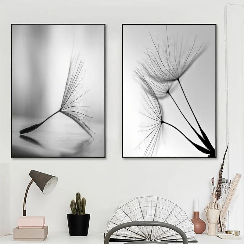 Black White Dandelion Flower Wall Art Prints And Poster Nordic Living Room Wall Art Decorative Canvas Paintings For Home Decor