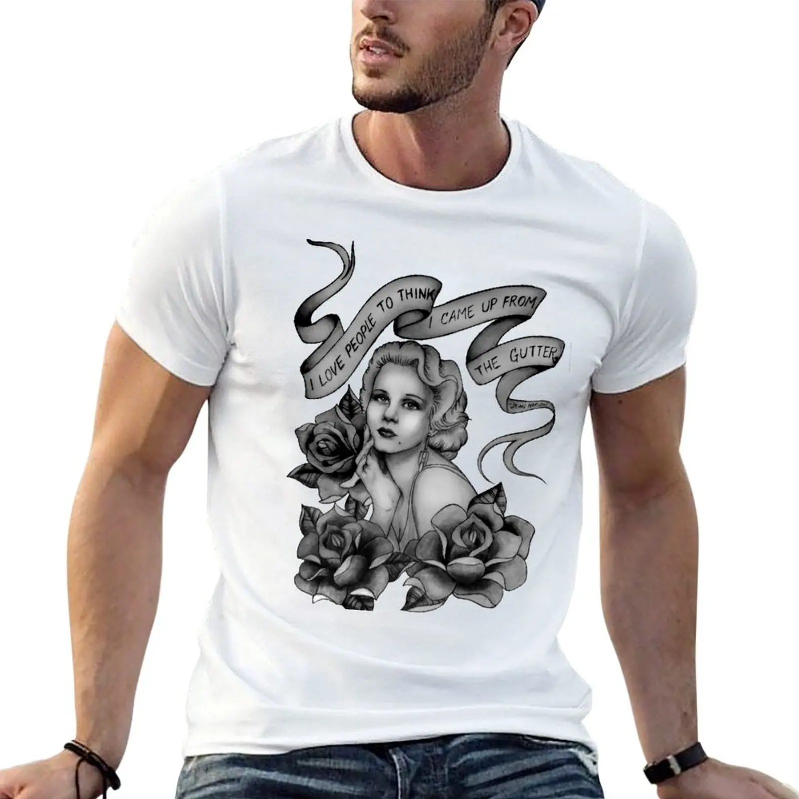 Jean Harlow T-Shirt Soft Cotton Print T-Shirt