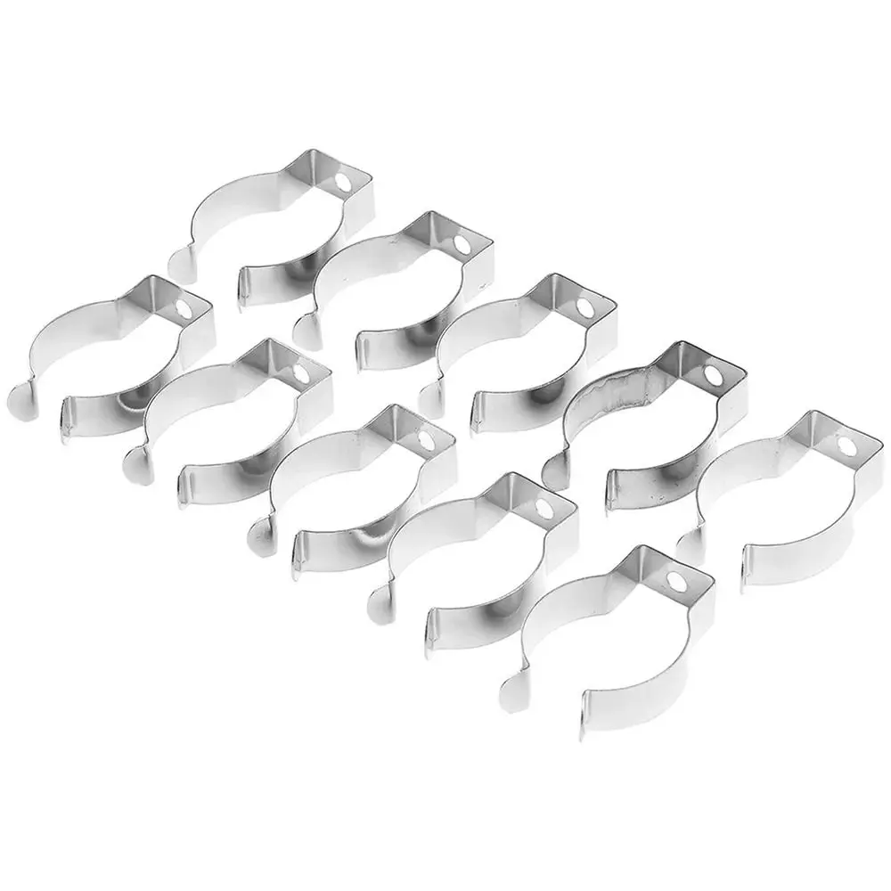 10Pcs Fixing Clips Spring Terry Clip Clamp Holders Base Tool Lamp Tube Clip Heavy Duty T8/T10 Pipes Clamp for 25mm/32mm Dia Tube