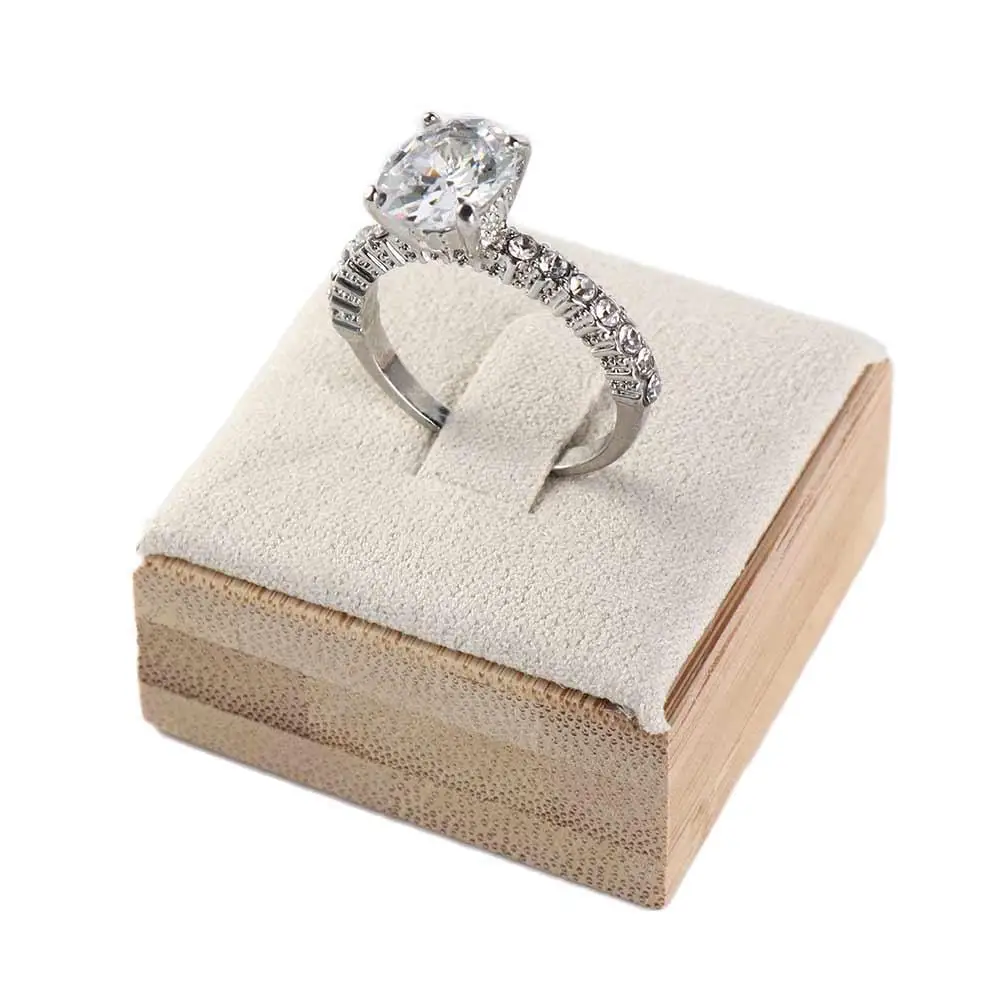 

Ring Display Rack Solid Color Travel Wedding Ring Box Ring Holder Case Earrings Rings Organizer Wooden Jewelry Show Props