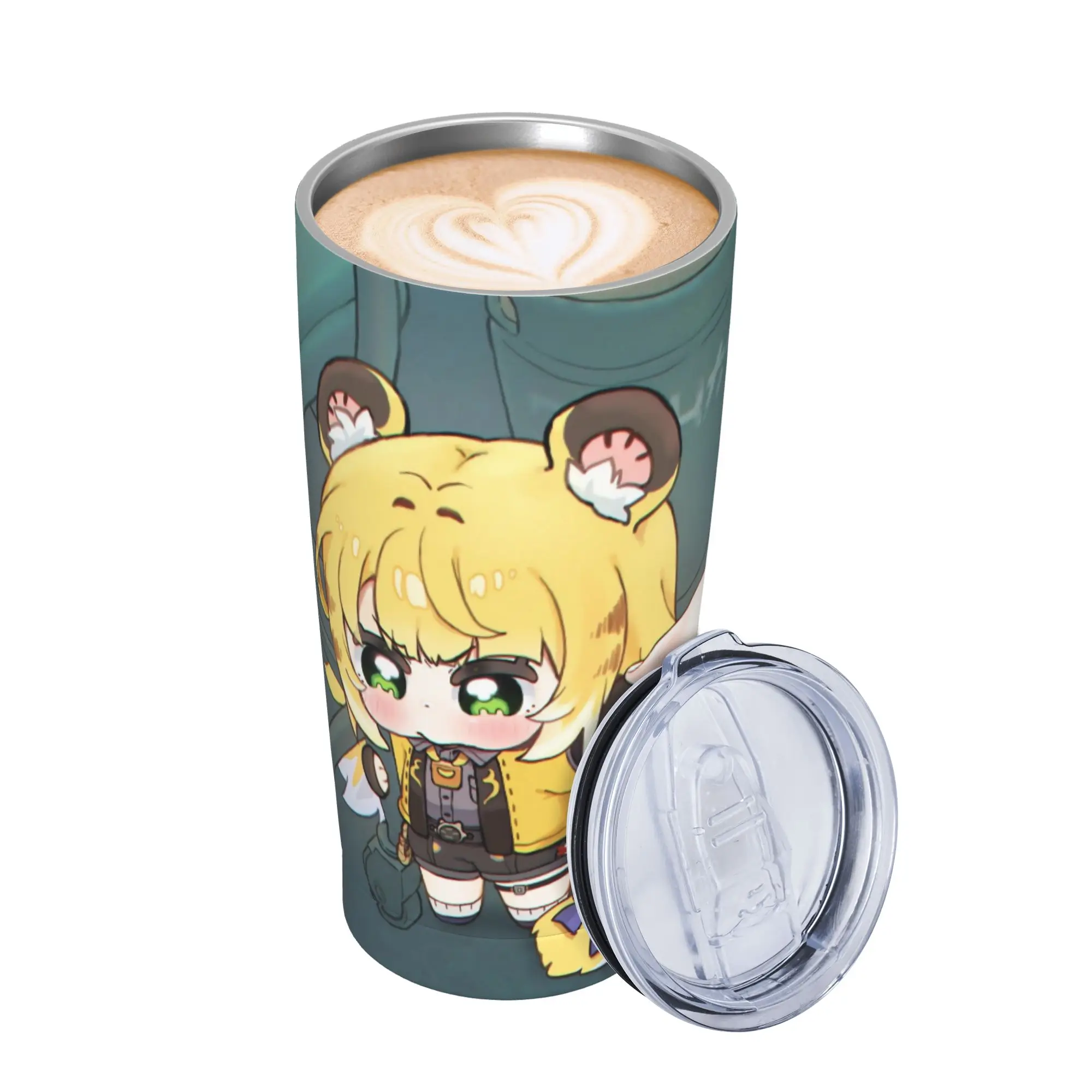Trickcal C-Chibi Go Games Insulated Tumbler with Straws  Vacuum Thermal Mug Outdoor Travel Car Bottle Cup 20oz