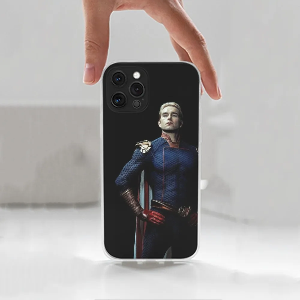 H-Homelander T-The Boys Phone Case For iPhone 16,15,14,13,12,11 Plus,Pro,Max,XR,XS,X,7,8 Plus,SE,Mini,Transparent,Silicone Case