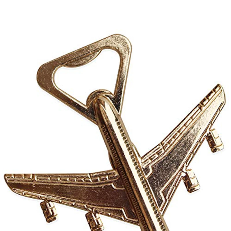 10-30Pcs Vintage Aircraft Shaped Bottle Opener, Gold Plane Beer Opener, Adventure Themed Wedding Guest Gift Box Set