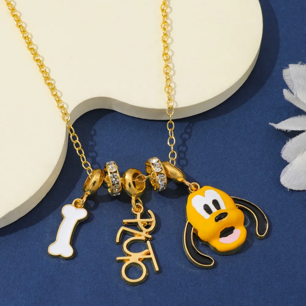 Collar con colgante de perro Plutón para parejas, regalo de joyería divertido de anime de dibujos animados, collar unisex creativo para hombres y mujeres
