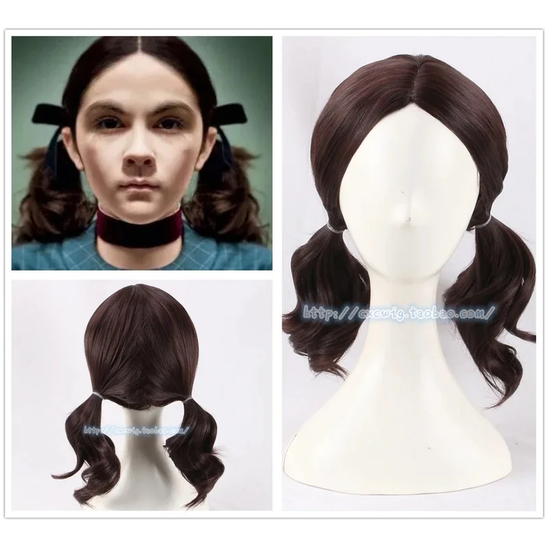 b3,c8;t5m,/Peluca de cosplay de Esther Coleman para la nueva película de terror, color marrón, con dos coletas, Leena Klammer, temporada 3, fiesta de Halloween 0'jl,g/7,r'