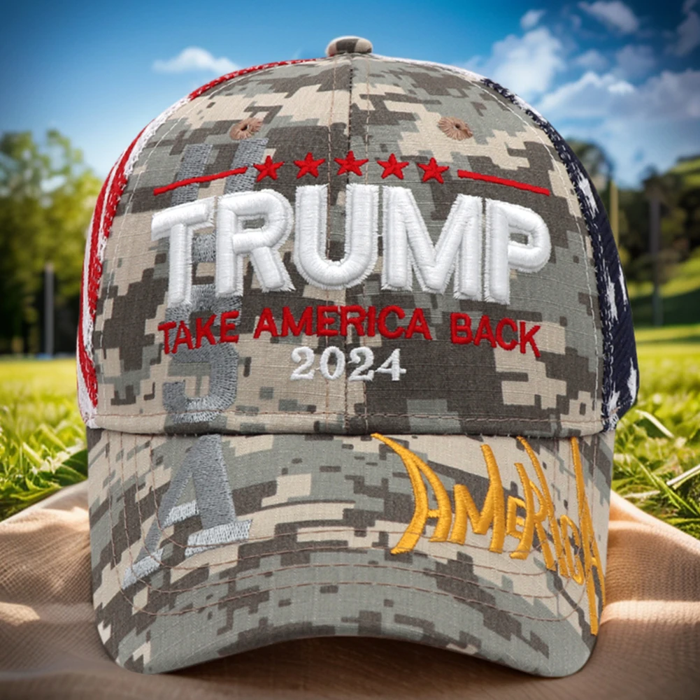 2024 MAGA Donald Trump Hat MAKE AMERICA GREAT AGAIN USA Flag Baseball Cap 3D Embroidered President Hat 56-60cm Adjustable Hats