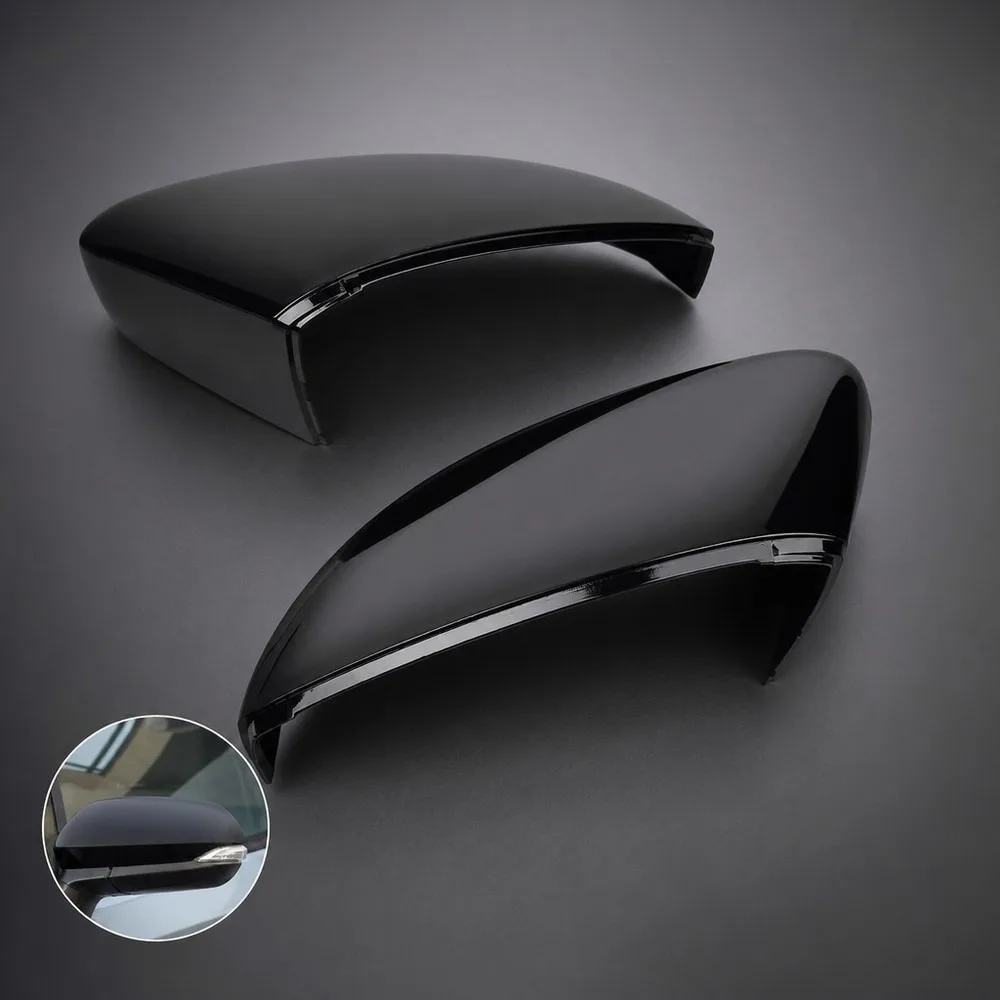 For VW Polo 2014-2018 Up 2017-2024 Left Side Mirror Cover Housing, Black Silver Rearview Shell, Car Accessories