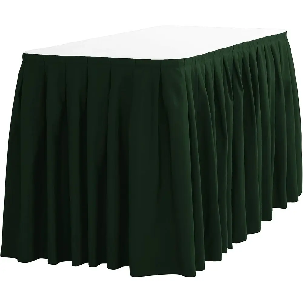 

Table Skirt or 8 t Recular Table-21 t Hunter Green Table Skirting Polyester Cloth-Wrinkle Resistant Pleated Banquet Tablecloth