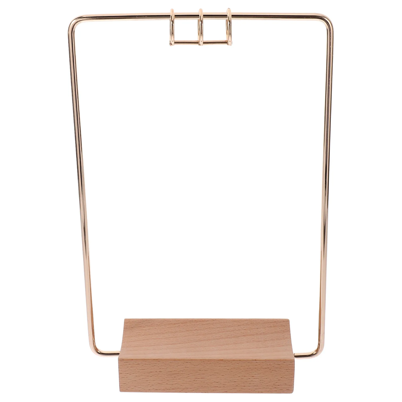 

1Set Iron Flip Calendar Stand Rack Desk Holder for Home Office Calendar Display Supplies Wood Stand for Display