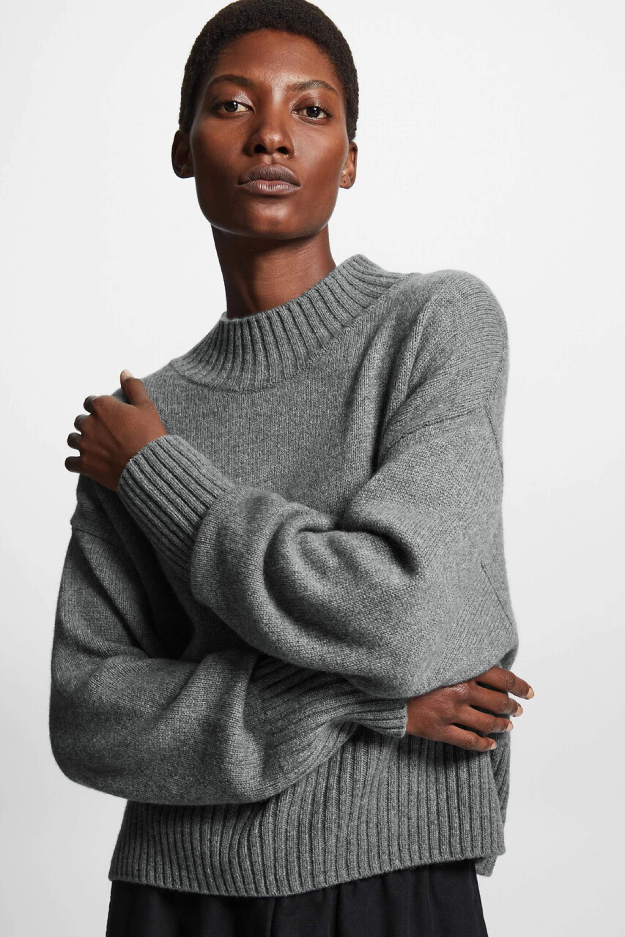 

Ethereal MD 2025 cos autumn new style of Women's casual Standard round-neck mohair blend pullover sweater