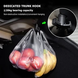 Tampa do parafuso do carro Suporte de montagem, Tronco Grocery Bag Hook, Prático gancho durável, Acessório do carro para Tesla Model 3 Highland, 2024